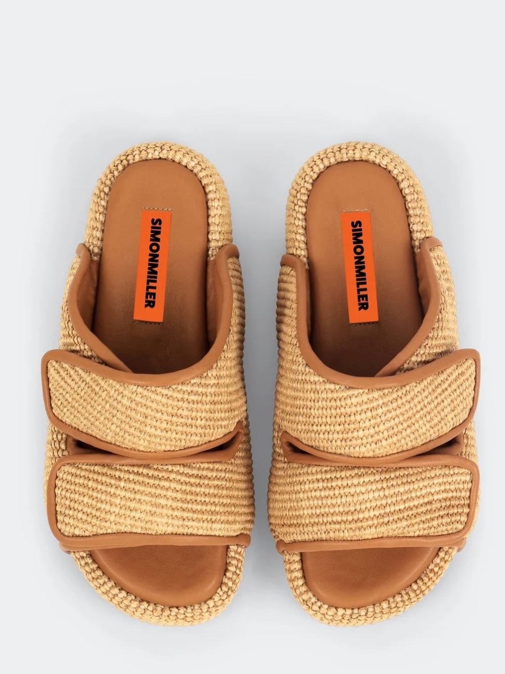 Simon Miller Tan Cro Woven Slide Sandals NWT